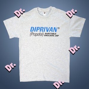 Diprivan logo print on Ash Gray T-Shirt