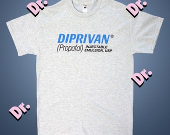 Diprivan logo print on Ash Gray T-Shirt