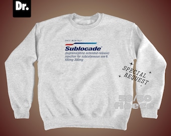 Sublocade Buprenorphine Extended Release Injection Ash Gray Crewneck Sweatshirt
