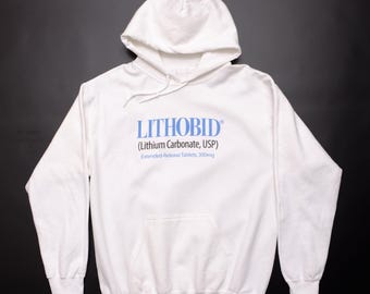 Lithobid Lithium Carbonate Capsules White Hooded Sweatshirt