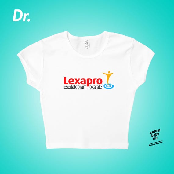 Lexapro Escitalopram Oxalate Womens Baby Rib Cap Sleeve Crop Top