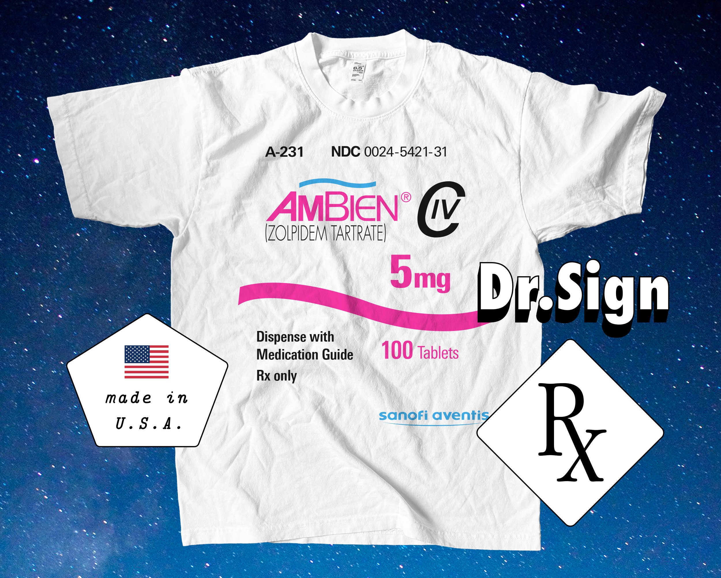 Ambien 5mg Label T-shirt photo