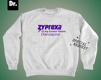 Zyprexa Olanzapine 10mg Coated Tablets Ash Gray Crewneck Sweatshirt
