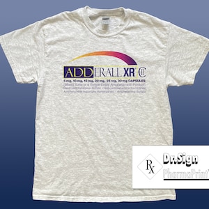 Adderall XR Amphetamine Sulfate Ash Gray T-Shirt