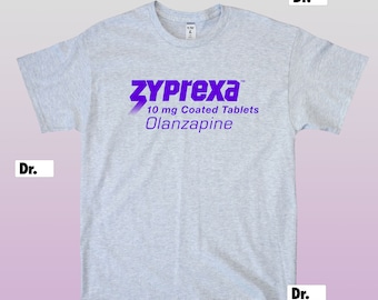 Zyprexa Olanzapina compresse T-shirt grigio cenere