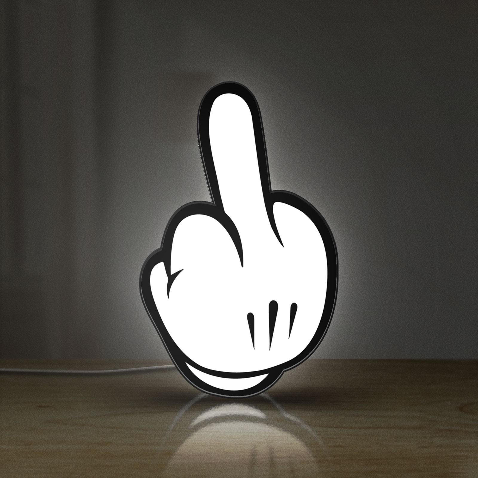 Cartoon Middle Finger LED Lightbox, Edgy Humor Decor Lamp - Etsy Canada