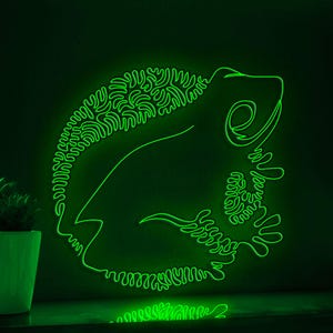 Frog One Line EL Wire Neon Sign - Tailless Amphibian Decor