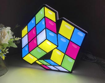 Rubiks kub LED-ljuslåda, Gamer-skrivbordslampa