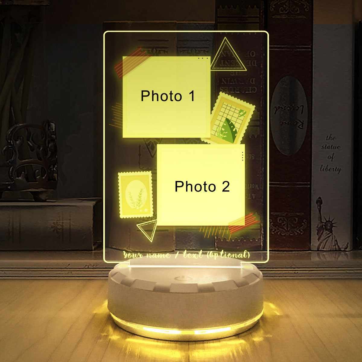 Personalized Photo Frame Led Night Light Bedroom Decor Etsy