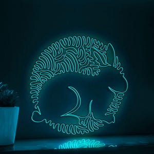 Rabbit One Line EL Wire Neon Sign - Long Ears Animal Wall Decor