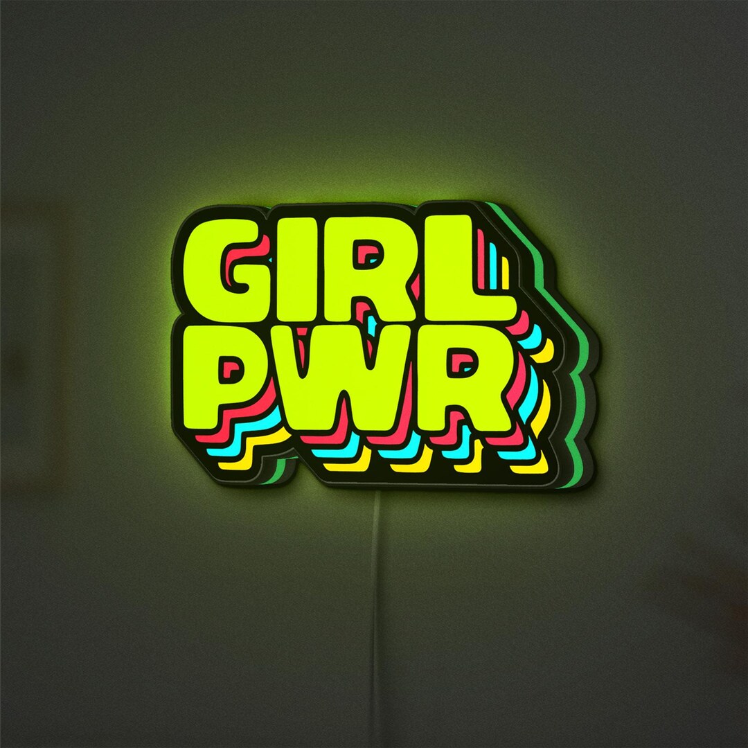 Girl Pwr LED Lightbox, Feminist Desk Decor, Empowering Night Light - Etsy