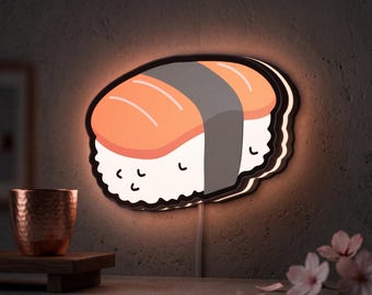 寿司LEDライトボックス、日本食レストランの壁装飾、カスタマイズ可能なホームバーサイン、キッチンナイトライト、ユニークなグルメギフト