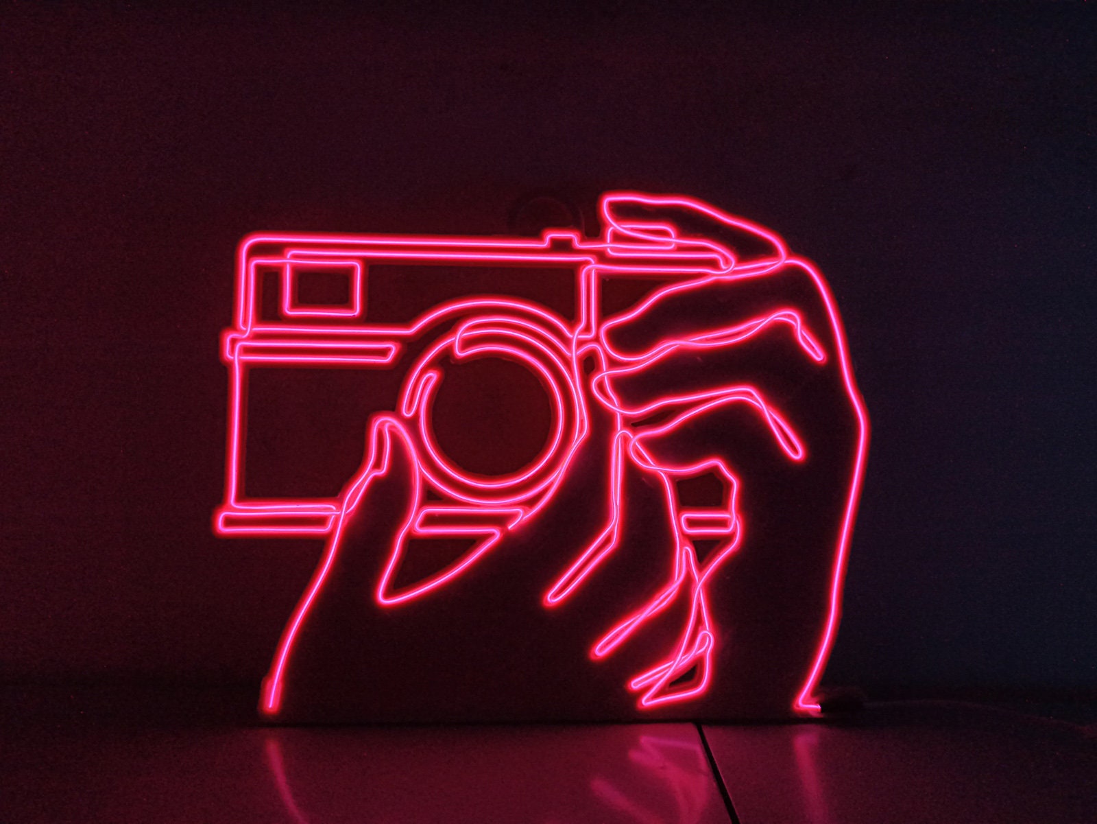 Camera Neon Art Sign Camera Neon Sign Wall Decor Neon Sign Etsy