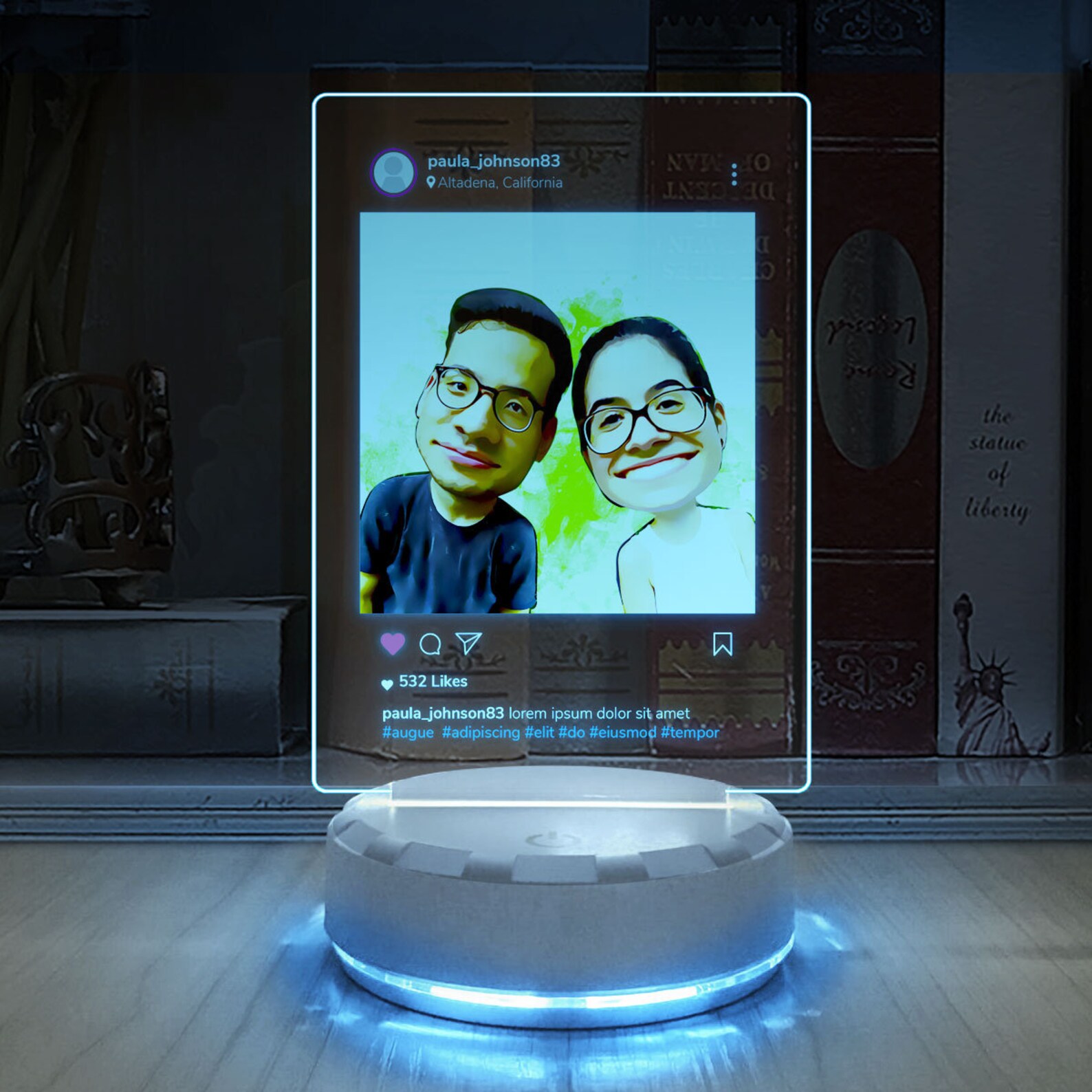 Personalized Photo Led Night Light Instagram Post Design Etsy