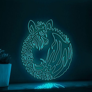 Zebra One Line EL Wire Neon Sign - Ideal for Animal Lovers Wall Decor