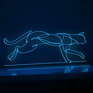 Walking Cat Playful EL Wire Animal Wall Art for Bedroom & Pet-Friendly Home Decor