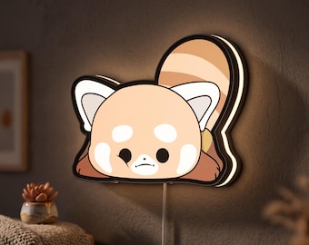 Cute Little Panda LED Lightbox, Kids Room Night Light, Nursery Wall Decor, Animal Themed Gift, Bamboo Panda Lamp