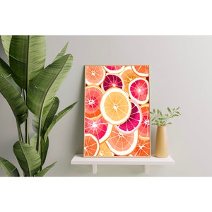 Citrus Fruit Slices, Art print, digital art, illustration