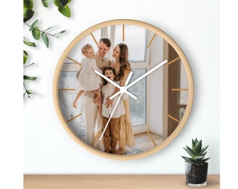 Personalized Wall Clock, Silent Clock, Wedding Gift, New Home Gift, Customizable Unique Wall Clock, Modern Wall Clock, 10'' Kids Wall Clock