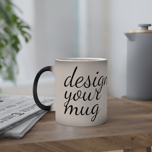 Create Color-Changing Your Mug Personalized Color-Changing Mug, 11oz Customizable Color-Changing Mug Ceramic Coffee Tea Glossy Ceramic Mug
