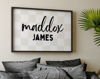 Boy Custom Name Wall Art: Personalized Nursery Decor (Digital Print)