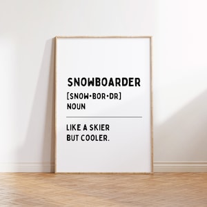 Snowboard Definition, Snowboard Wall Art, Snowboarding Poster, Downloadable Print, Sport Boy Nursery Decor, Quote Play Wall Art, Printable