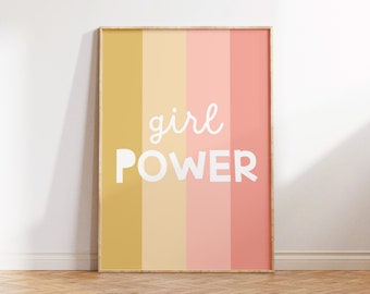 Girl Power Poster: Modern Wall Art, Feminist Print (Digital Download)