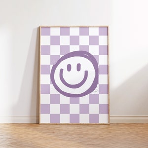 Checkerboard Smile Face Printable, Boho Girl Room decor, Nursery Decor, Kids Room, Playroom Prints, Quote play wall art, Digital download