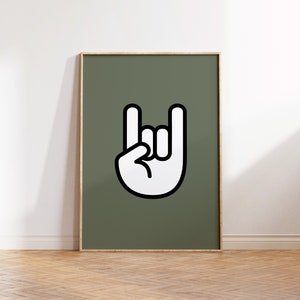 Boy Wall art, Rad Rocker Hand Print, Kids Room, Boy Nursery Decor, Kids Room, Playroom Wall Decor, Quote Kids Wall Art, Digital print