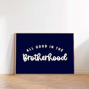 Brotherhood Quote Print: Dark Navy Boho Kids Room Decor (Digital Download)