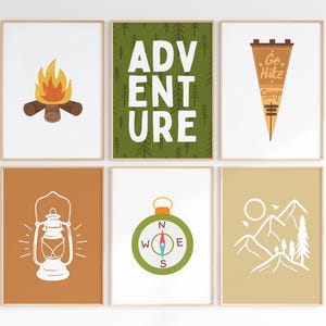 Camping Wall Art, Park Inspired Kids Nursery Wall art Set, Nature Nursery, Camp theme room, Boho nursery, Adventure Nursery, Woodland room