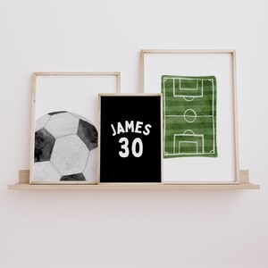 Jongenskamerdecoratie, voetbal muurkunst set van 3, sportmuurkunst, voetbal downloadbare prints, kinderkamerdecoratie jongens sport, voetbal speelkamer muurdecoratie