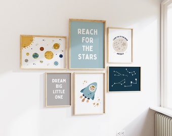 Outer Space Prints Set: Kids Nursery Decor (Digital Download)
