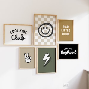 Boho Boy Nursery Prints: Playroom Wall Art Set (Digital Download)