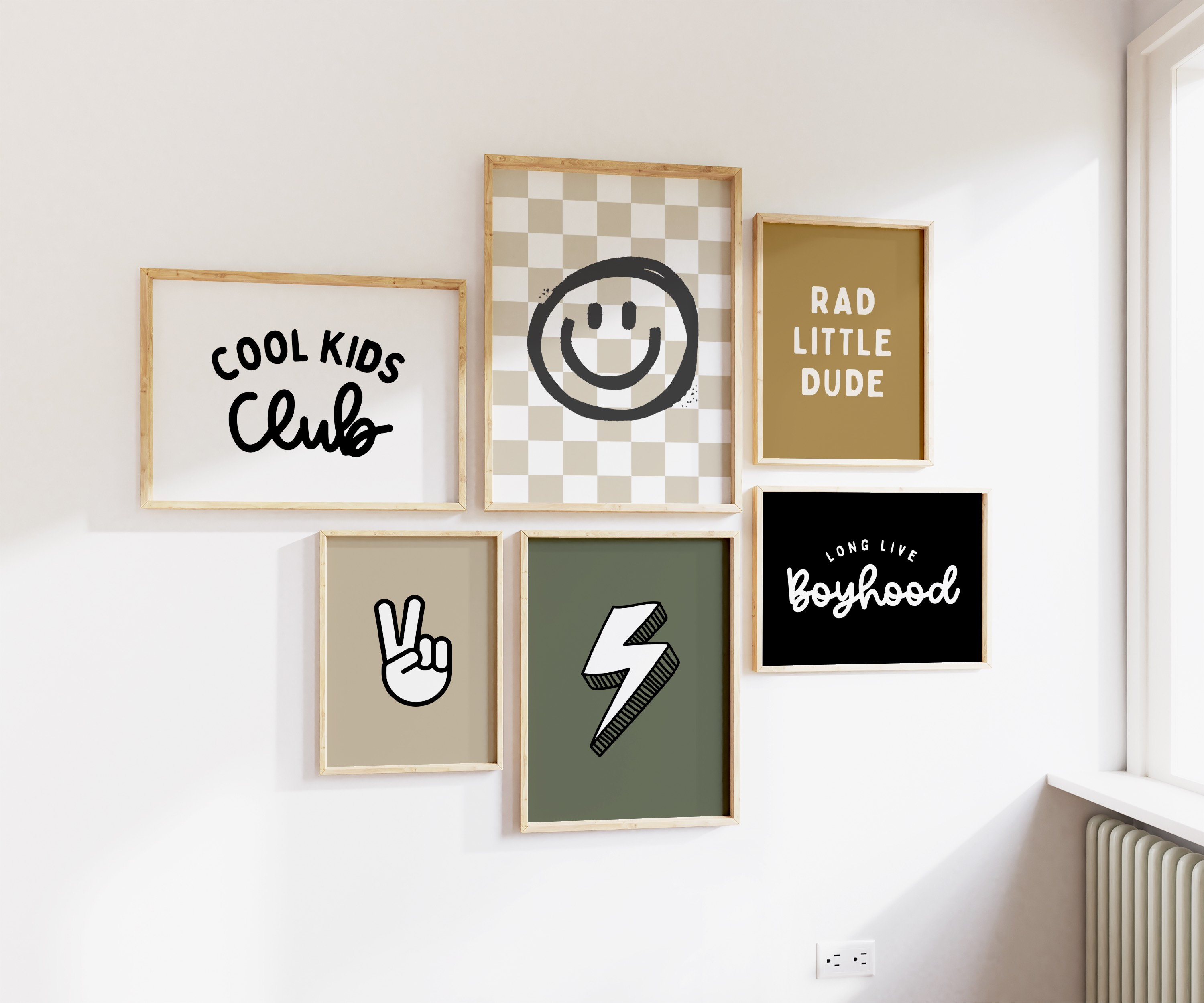Long Live Boyhood Gallery Wall Set of 6 Downloadable Prints, Boho Boy Room, Boy Nursery Wall Decor, Playroom Printable, Cool Kids Club Print