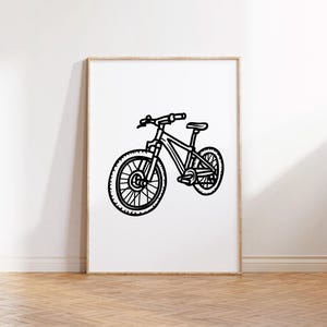 Stampa digitale Mountain Bike BMX, stampa murale di bici per ragazzi, stampa di mountain bike, decorazione per cameretta di un bambino sportivo, stampa murale con citazioni, stampa scaricabile