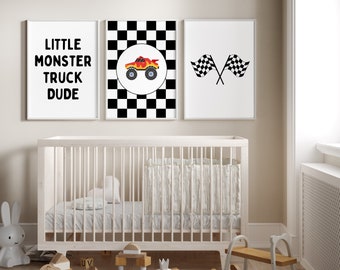 Láminas de Monster Truck para habitación infantil: Decoración para habitación de niño (Descarga digital)