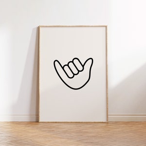 Shaka Hand Print: Beachy Kids Room Decor (Digital Download)