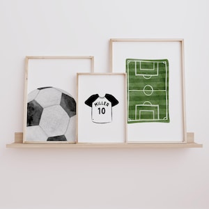 Boys room Decor, Soccer Wall Art Set of 3, Sport Wall Art, Soccer Downloadable Prints, Kids Boy Sport Room Decor, Soccer Playroom Wall Decor