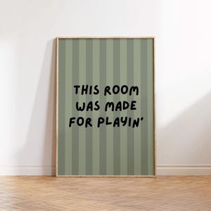 Esta habitación fue hecha para jugar, decoración de pared de sala de juegos, letrero de sala de juegos, habitación de niños, colgante de pared de sala de juegos, decoración de habitación de niños pequeños, larga vida al juego