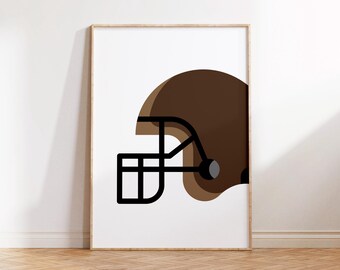Lámina artística de casco de fútbol americano: Decoración minimalista para habitación infantil (descarga digital)
