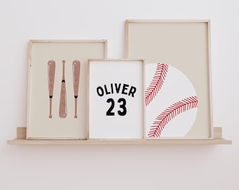 Personalisierte Baseball Kinderzimmer Drucke: Jungen Zimmer Dekor (digitaler Download)