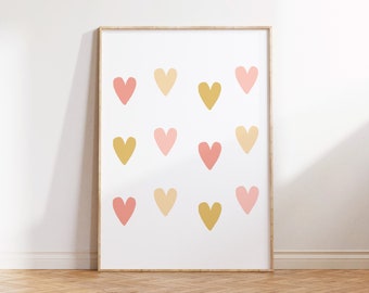 Hearts Playroom Poster: Boho Nursery Wall Art (Digital Download)