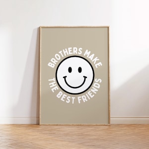 Boys Room Decor, Brothers Make the Best Friends Print, Shared Kids Room, Playroom Print, Brothers Wall Art, Siblings Print, Digital download