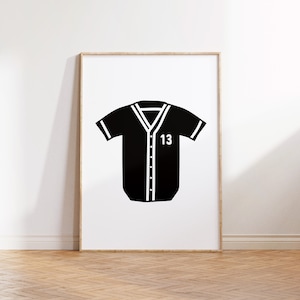Personalized Name Baseball Jersey Downloadable Print, Name Decor, Kids Room, Neutral Sport Wall Decor, Kids Wall Art, Printable
