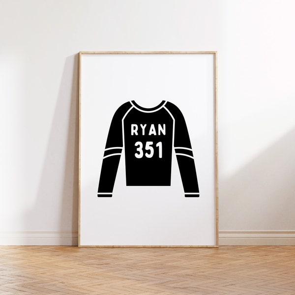 Personalized Name BMX Bike Jersey Downloadable Print, Name Decor, Kids Room, Neutral Sport Wall Decor, Kids Wall Art, Printable