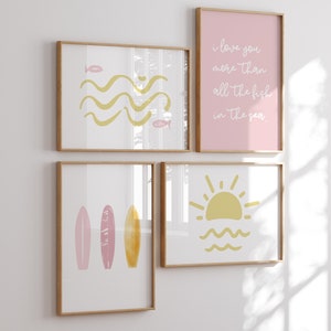 Boho Surf Kinderzimmer Drucke: Beach Babe Raum Kunst (Digitaler Download)