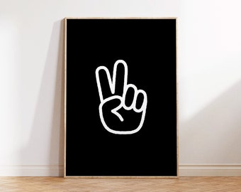Peace Sign Wall Art: Minimalist Kids Room Decor (Digital Download)