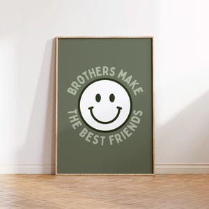 Boys Room Decor, Brothers Make the Best Friends Print, Shared Kids Room, Playroom Print, Brothers Wall Art, Siblings Print, Digital download
