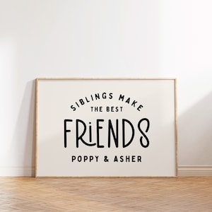 Personalized Siblings Print: Shared Kids Room Decor (Digital Download)